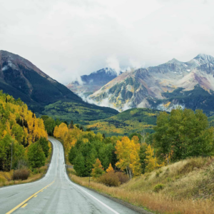 A fall view of the Peak to Peak Scenic Byway